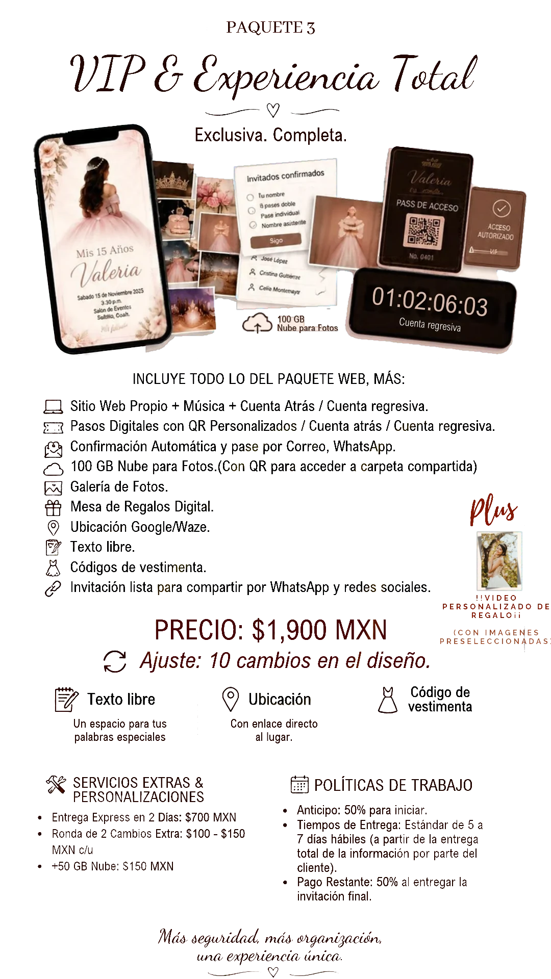 Paquete 3 VIP & Experiencia Total